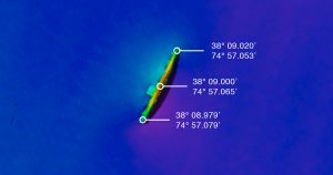 USS BLENNY (SS-324) 1m resolution multibeam with coordinates.