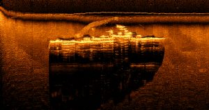 Side scan sonar image of HMCS YUKON.