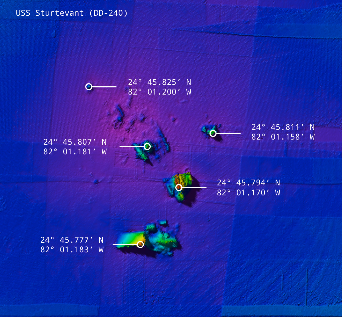 USS Sturtevant (DD-240) coordinates.