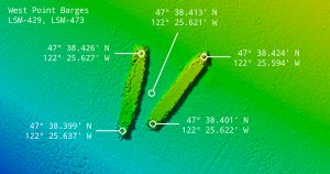 West Point Barges with coordinates.