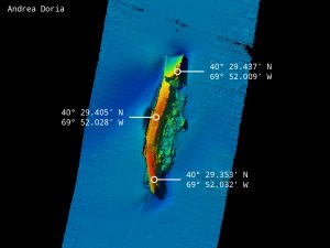 Andrea Doria with Coordinates.